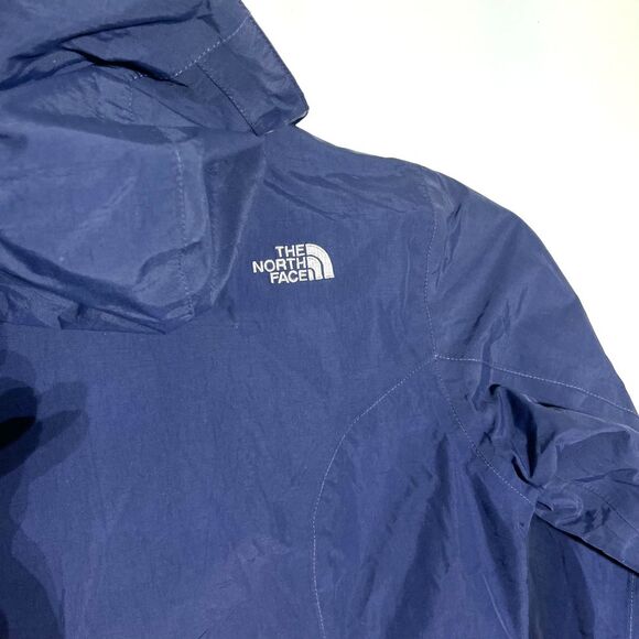 The North Face Womens L HyVent Full Zip Hooded Rain Jacket Lightweight Blue S09 - Picture 3 of 11